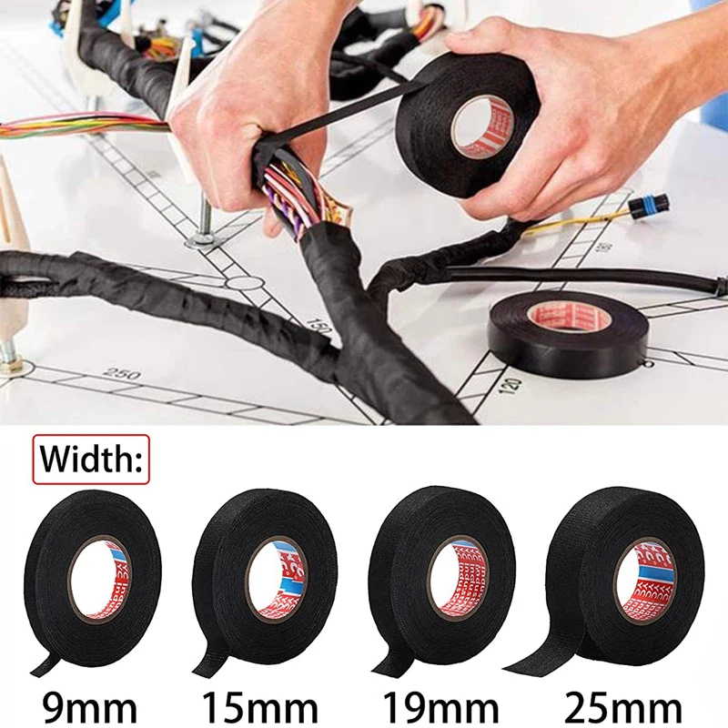 15 Meter Heat-resistant Flame Retardant Tape Coroplast Adhesive Cloth Tape For Car Cable Harness Wiring Loom Protection
15 Meter Heat-resistant Flame Retardant Tape Coroplast Adhesive Cloth Tape For Car Cable Harness Wiring Loom Protection