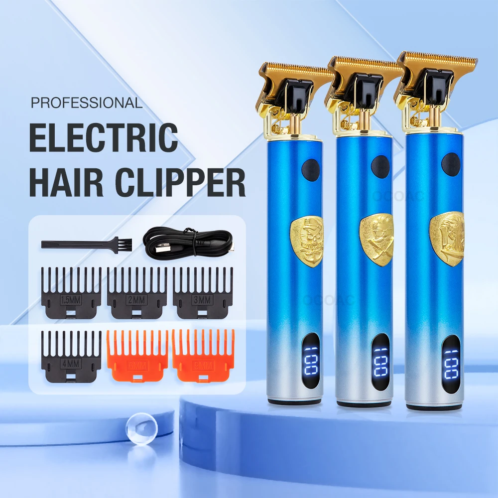 T9 Trimmer for Men Barber Clipper Hair Electric Shaver Gradient Blue T-blade Cordless Rechargable Hair Cutting Machine Zero Gap
T9 Trimmer for Men Barber Clipper Hair Electric Shaver Gradient Blue T-blade Cordless Rechargable Hair Cutting Machine Zero Gap