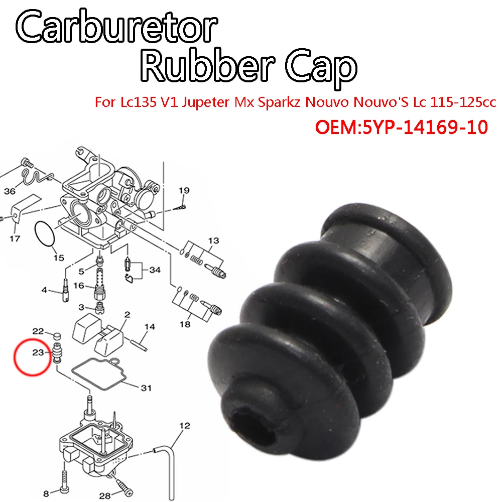 Carburetor Rubber Cap For Lc135 V1 Jupeter Mx Sparkz Nouvo Nouvo'S Lc 115-125cc 5YP-14169-10
Carburetor Rubber Cap For Lc135 V1 Jupeter Mx Sparkz Nouvo Nouvo'S Lc 115-125cc 5YP-14169-10