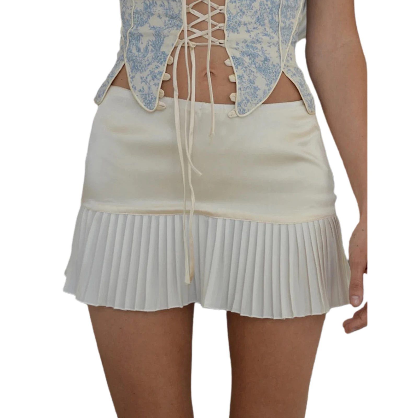 Women Fashion Low-Waist Skirts Summer Solid Color Casual Slim Fit Ruffles Pleated Short Skirts Streetwear 
Women Fashion Low-Waist Skirts Summer Solid Color Casual Slim Fit Ruffles Pleated Short Skirts Streetwear