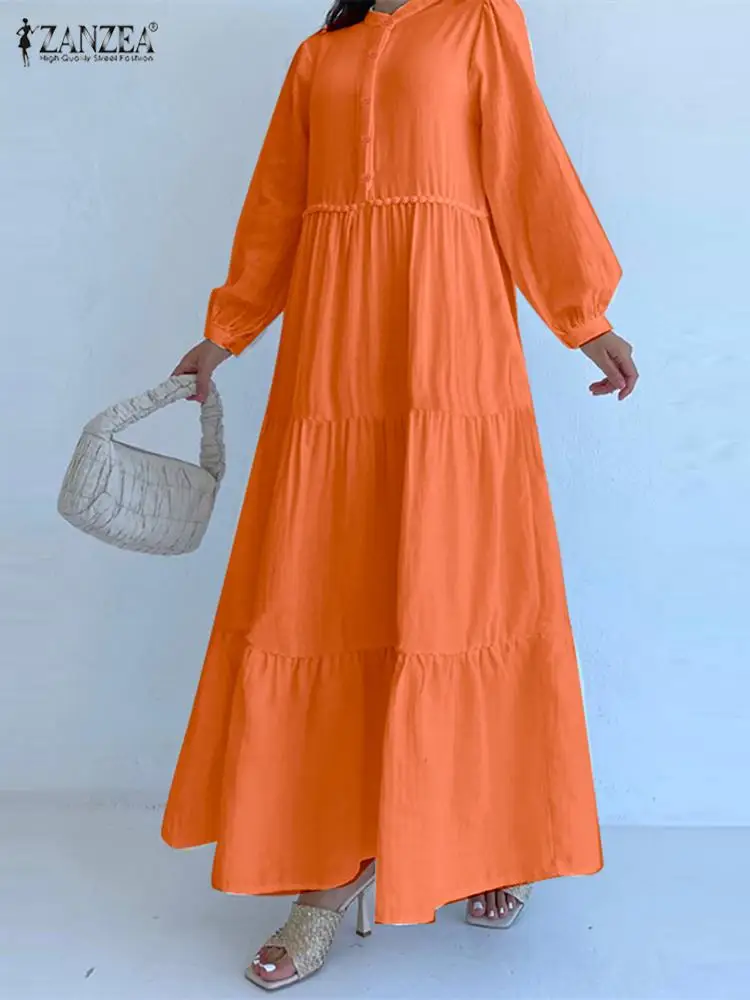 ZANZEA Vintage Long Sleeve Vestidos Fashion O Neck Maxi Dress Women Multi-layer Pleats Stitching Long Robe 2023 Summer Y2k Dress 
ZANZEA Vintage Long Sleeve Vestidos Fashion O Neck Maxi Dress Women Multi-layer Pleats Stitching Long Robe 2023 Summer Y2k Dress