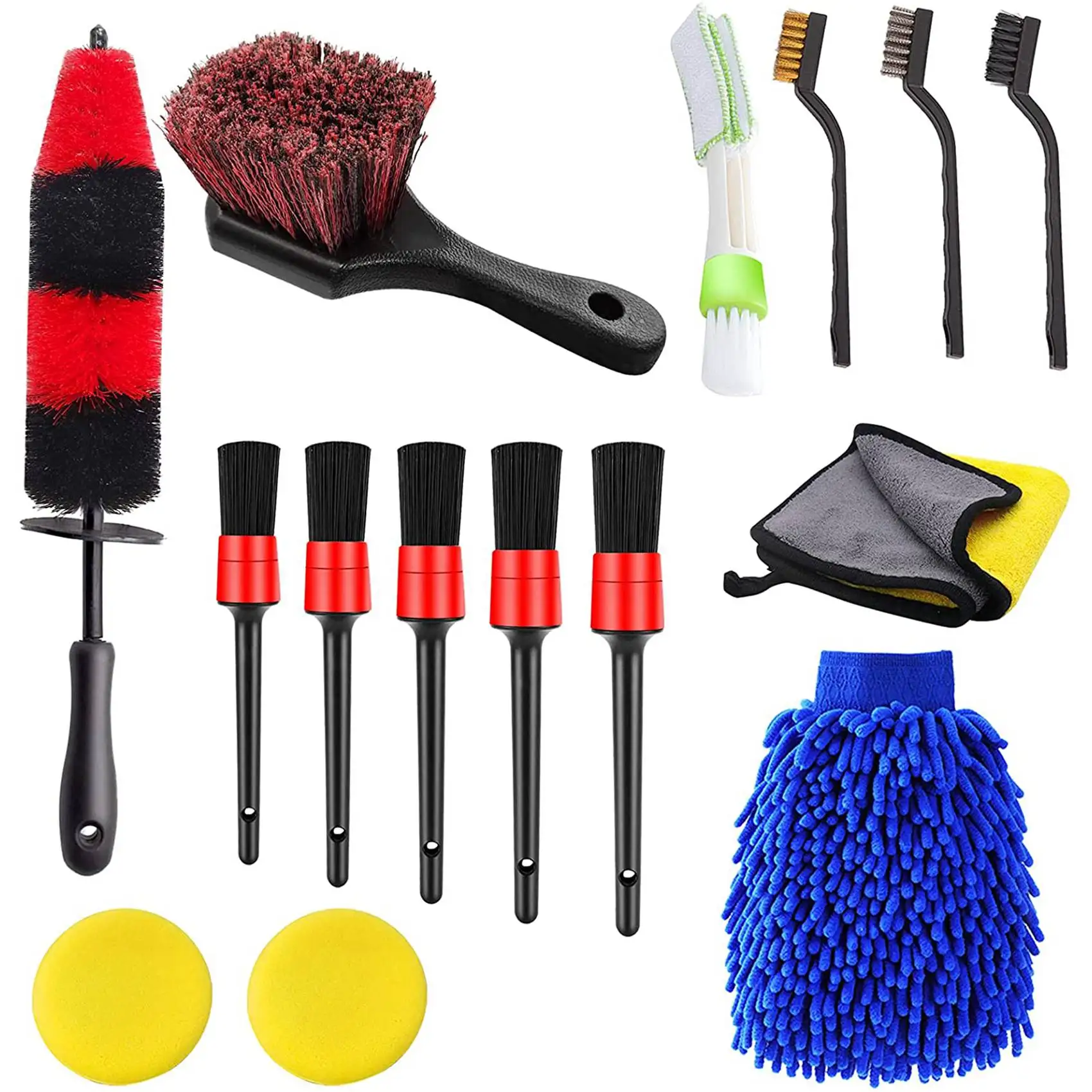 15Pcs Wheel & Tire Brush Set, Car Detailing Brush Set 17 Inches Long Handle Rim Wheel Brush, Car Wash Cleaning Tools Kit
15Pcs Wheel & Tire Brush Set, Car Detailing Brush Set 17 Inches Long Handle Rim Wheel Brush, Car Wash Cleaning Tools Kit