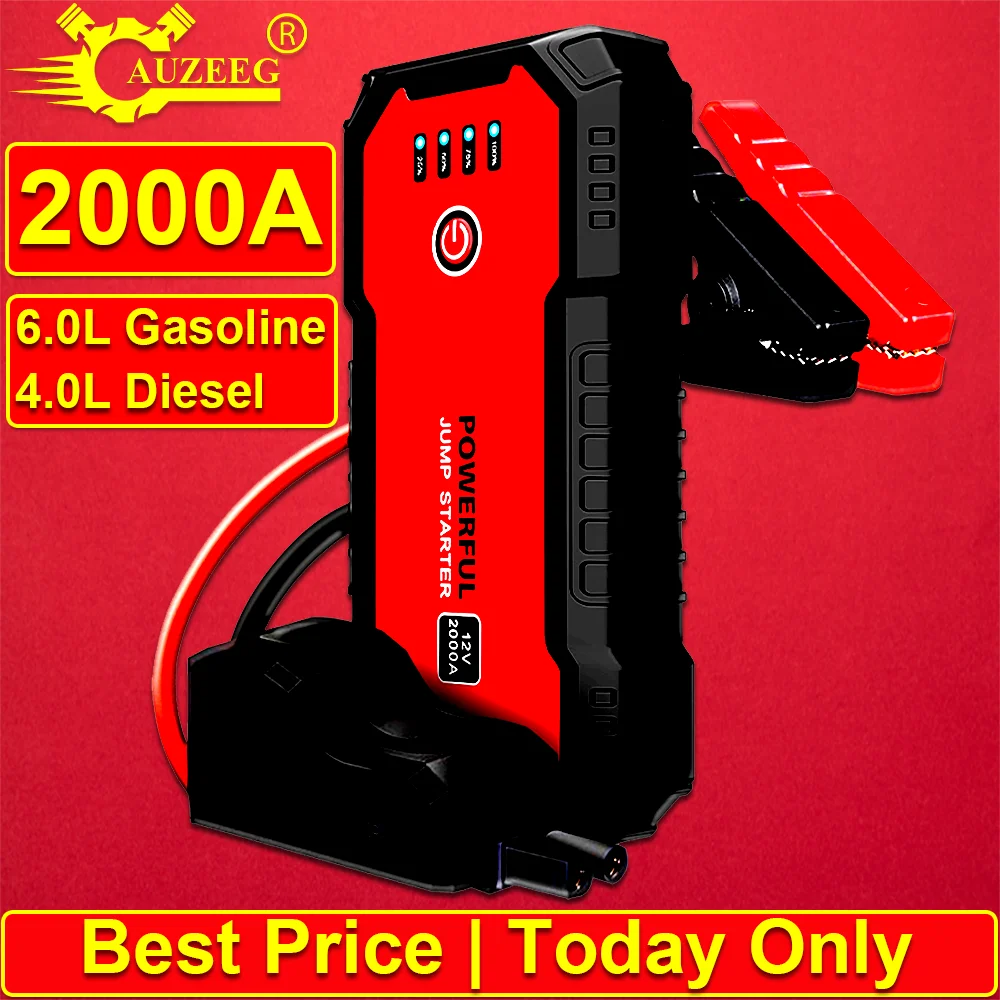 2000A Car Jump Starter Power Bank 20000mAh Portable Automotive Battery Charger Starting Device External Car Emergency Booster
2000A Car Jump Starter Power Bank 20000mAh Portable Automotive Battery Charger Starting Device External Car Emergency Booster