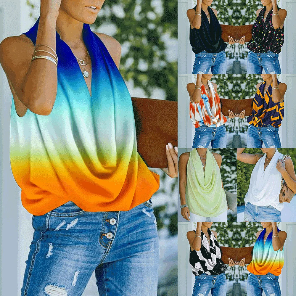Spring and summer 2023 sexy fashion women's new popular pile collar sleeveless top
Spring and summer 2023 sexy fashion women's new popular pile collar sleeveless top