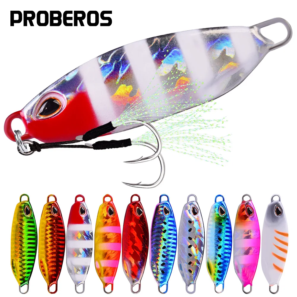 

PROBEROS New DRAGER SLOW Cast Metal Jig Fishing Lure Jigging Spoon 10g-50g Artificial Bait Shore Casting Jig Fishing Tackle