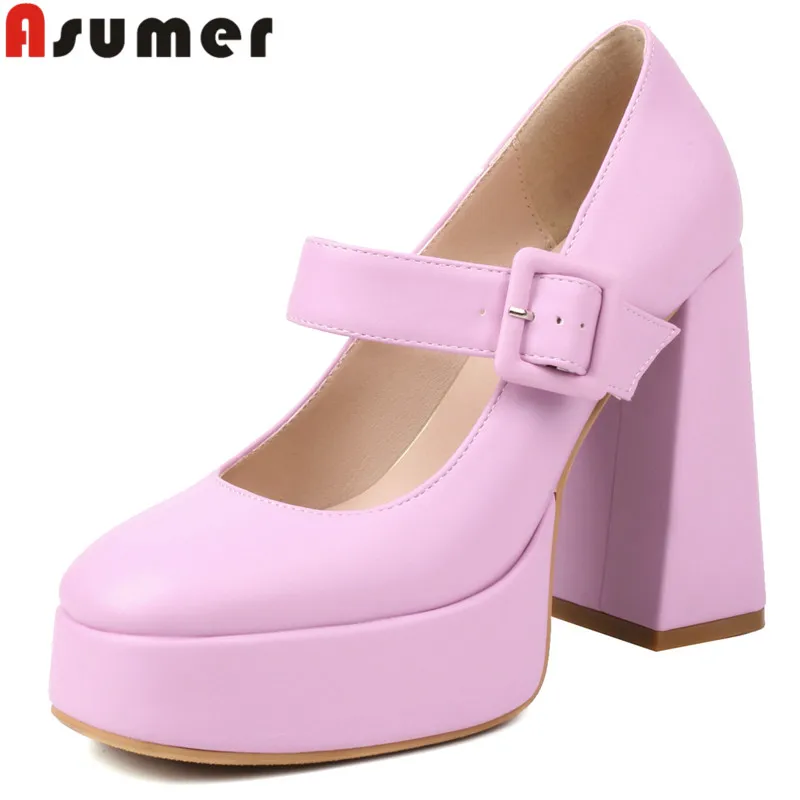 Женские туфли из микрофибры ASUMER, Туфли Мэри Джейн на платформе с пряжкой, на толстом высоком каблуке, Размеры 35-43, для весны, 2023
Женские туфли из микрофибры ASUMER, Туфли Мэри Джейн на платформе с пряжкой, на толстом высоком каблуке, Размеры 35-43, для весны, 2023