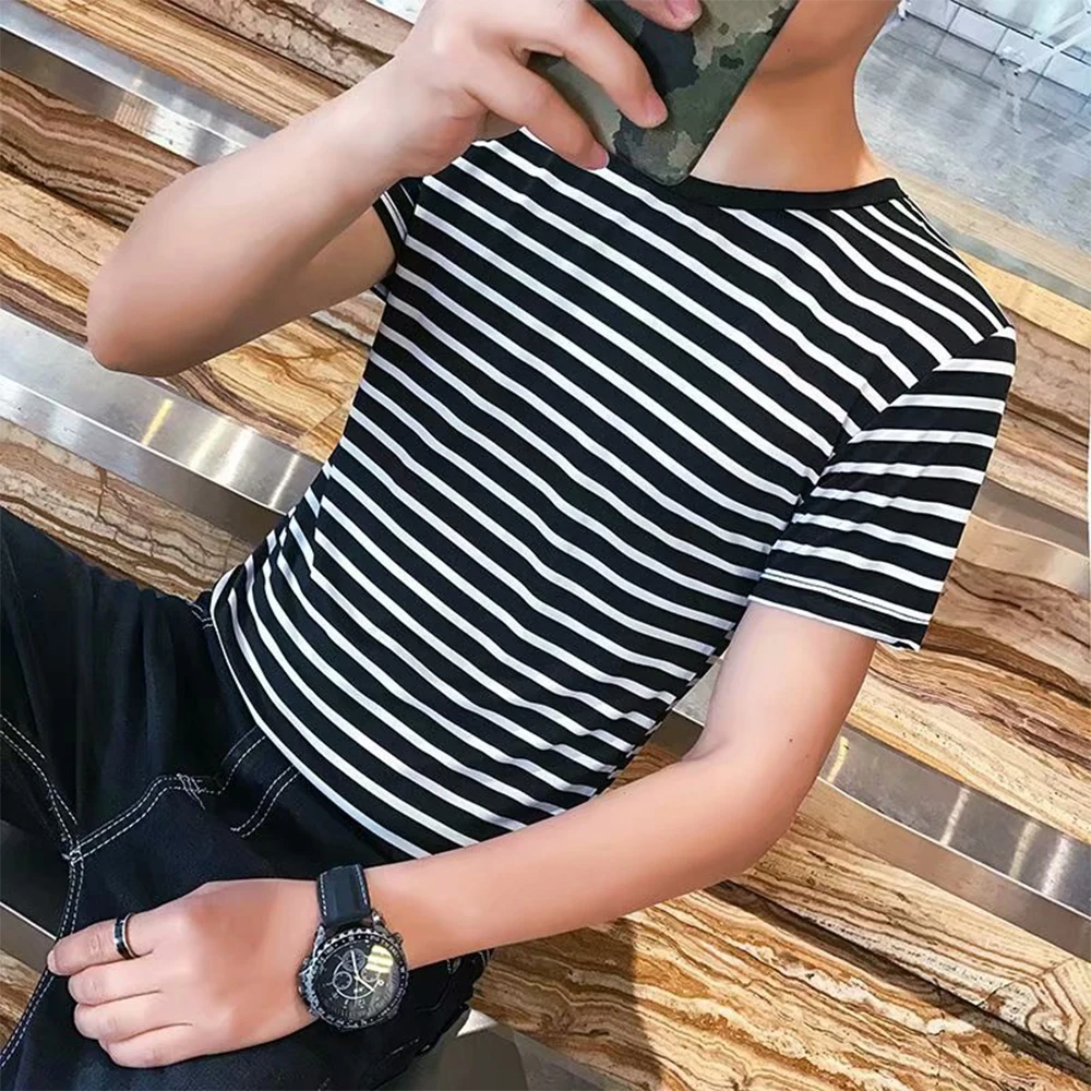 Short Sleeve T-Shirt 1pcs Casual Clothing Accessories Homme O-Neck Streetwear Stripe Slim Fit Gym Top High Quality
Short Sleeve T-Shirt 1pcs Casual Clothing Accessories Homme O-Neck Streetwear Stripe Slim Fit Gym Top High Quality