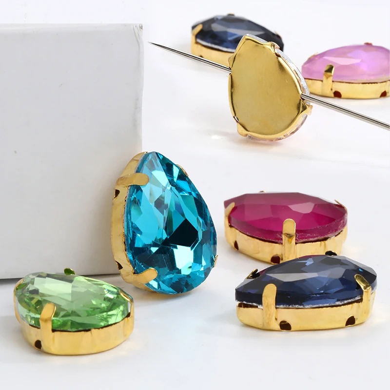 Wholesale Drop Rhinestones With Golden Claw For Needlework Beads For Sewing Dress Decorations Sewn Stones For Clothes Bags Shoes
Wholesale Drop Rhinestones With Golden Claw For Needlework Beads For Sewing Dress Decorations Sewn Stones For Clothes Bags Shoes