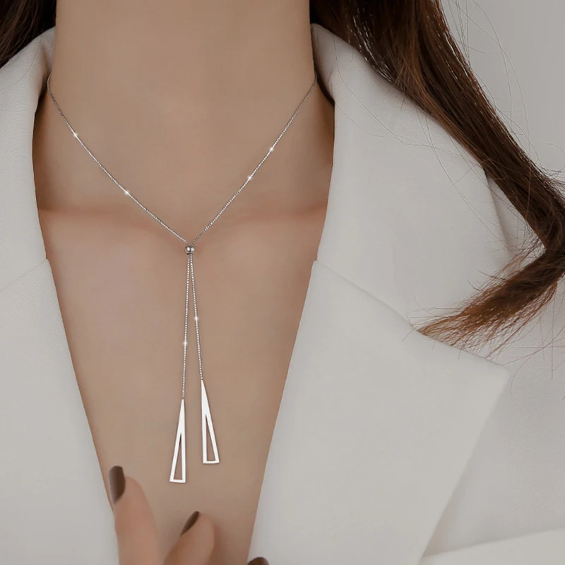 Triangle Sweater Chain Female Winter Metal Long Chain Necklace Geometric Adjustable Pull Chains Necklaces for Women Jewelry
Triangle Sweater Chain Female Winter Metal Long Chain Necklace Geometric Adjustable Pull Chains Necklaces for Women Jewelry