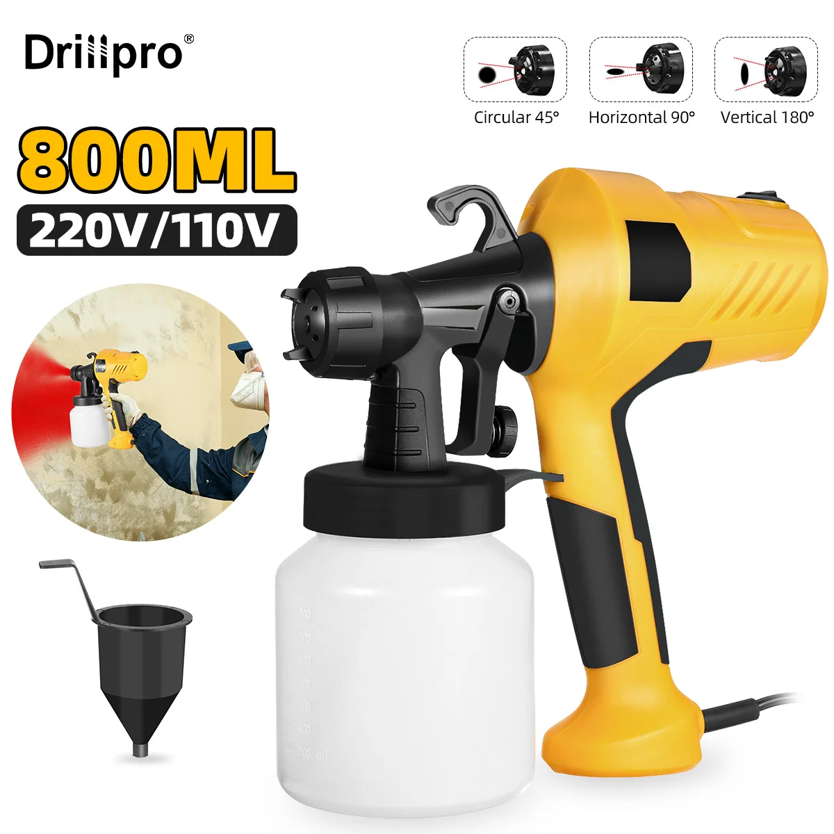 Электрический краскопульт высокой мощности Drillpro домашний электрический