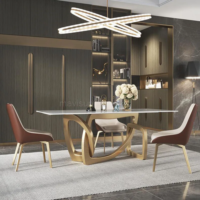 Design Golden Slate Dining Table Creative Luxury High-end Villa Restaurant Home Furniture Desk Table Chairs 2-4 People YH
Design Golden Slate Dining Table Creative Luxury High-end Villa Restaurant Home Furniture Desk Table Chairs 2-4 People YH