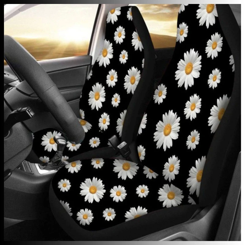 Универсальные автомобильные чехлы на сиденья с маргариткой, набор прочных чехлов на сиденья с высокой спинкой и принтом, защита на передние... 
Универсальные автомобильные чехлы на сиденья с маргариткой, набор прочных чехлов на сиденья с высокой спинкой и принтом, защита на передние...