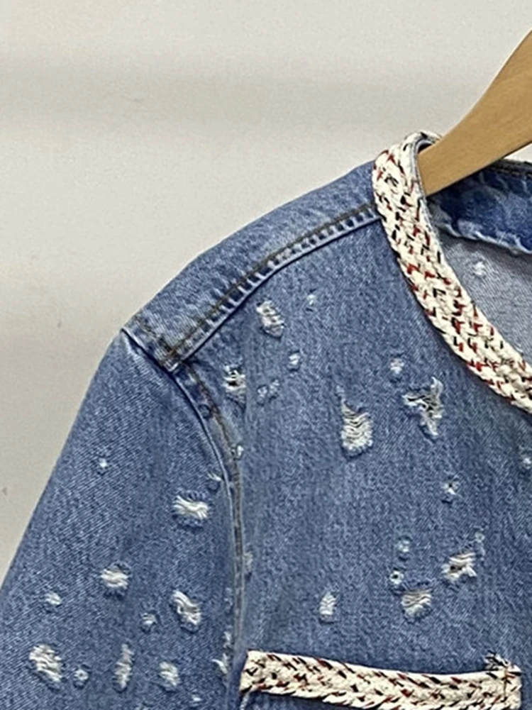 2022 Spring and Summer New Women Tie Belt Hole Straight Long Jeans + Jacket
2022 Spring and Summer New Women Tie Belt Hole Straight Long Jeans + Jacket