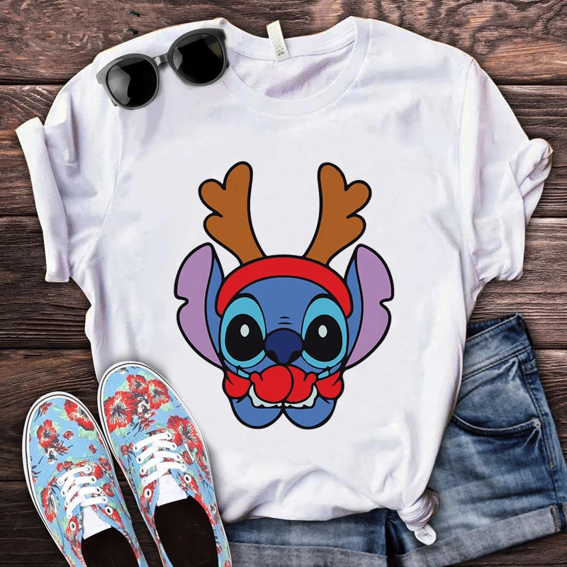 Disney Stitch Kawaii Christmas Anime T-shirt Women's Funny Cartoon T-shirt Graphic Manga Tshirt Streetwear Tops Female
Disney Stitch Kawaii Christmas Anime T-shirt Women's Funny Cartoon T-shirt Graphic Manga Tshirt Streetwear Tops Female