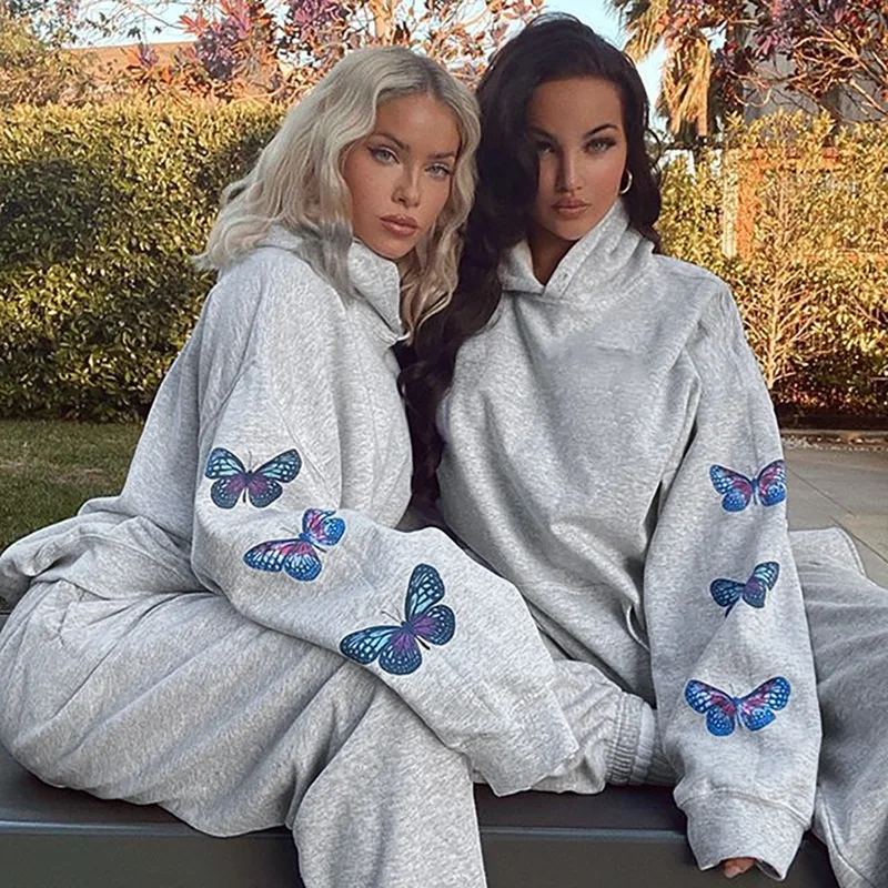 Women's European And American Butterfly Printed Sweatshirt Long Sleeve Casual Hoodie Gray
Women's European And American Butterfly Printed Sweatshirt Long Sleeve Casual Hoodie Gray