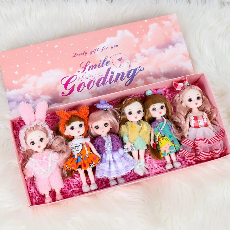 New 6/pcs BJD Doll 13 Movable Joints 16CM Fashion Cute Girls DIY Makeup Box Doll 3D Eyes Dolls The Best Children's Holiday Gifts
New 6/pcs BJD Doll 13 Movable Joints 16CM Fashion Cute Girls DIY Makeup Box Doll 3D Eyes Dolls The Best Children's Holiday Gifts
