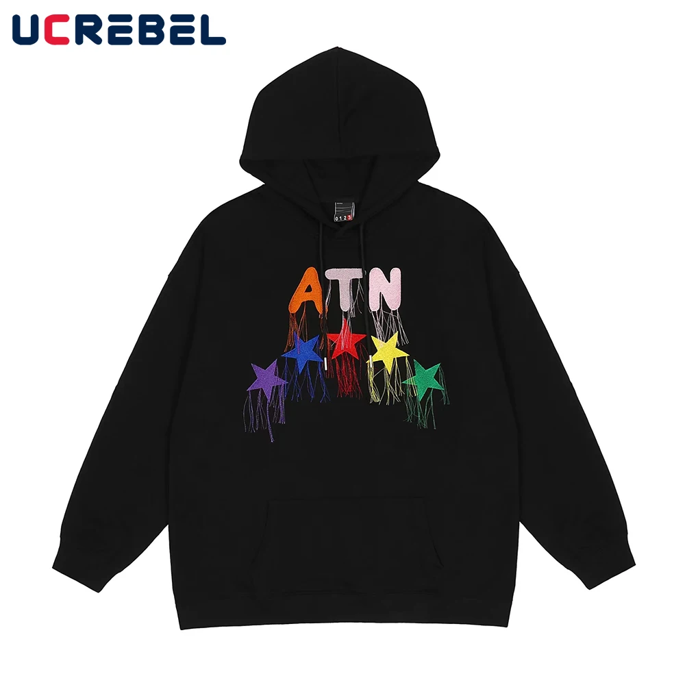 Five-pointed Star Hoodies Mens Streetwear Tassel Long Sleeve Loose Casual Autumn Winter Fleece Hooded Sweatshirts Men
Five-pointed Star Hoodies Mens Streetwear Tassel Long Sleeve Loose Casual Autumn Winter Fleece Hooded Sweatshirts Men