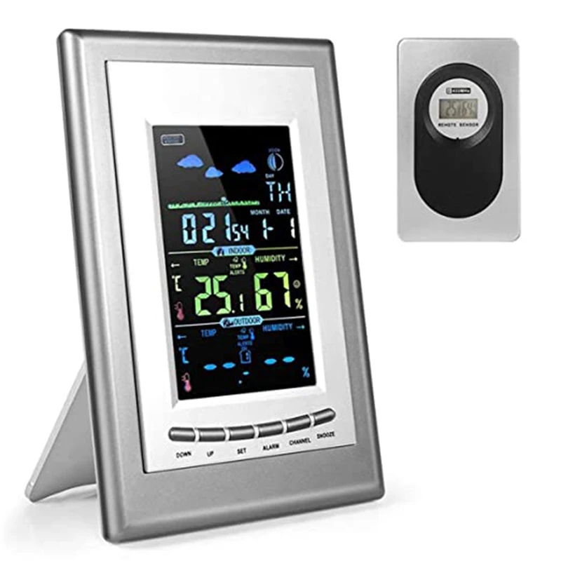 Термометр для помещений и улицы, часы с цветным дисплеем и будильником, прогнозом влажности и погоды
Термометр для помещений и улицы, часы с цветным дисплеем и будильником, прогнозом влажности и погоды