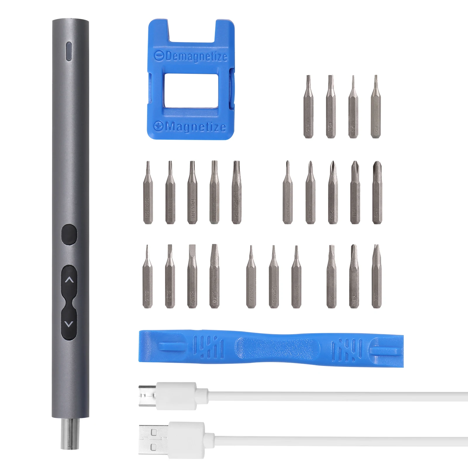 28 in 1 Precision Electric Screwdriver Set for Phone Laptop Magnetic Multifuctional Screwdriver with LED Light Lithium Battery
28 in 1 Precision Electric Screwdriver Set for Phone Laptop Magnetic Multifuctional Screwdriver with LED Light Lithium Battery