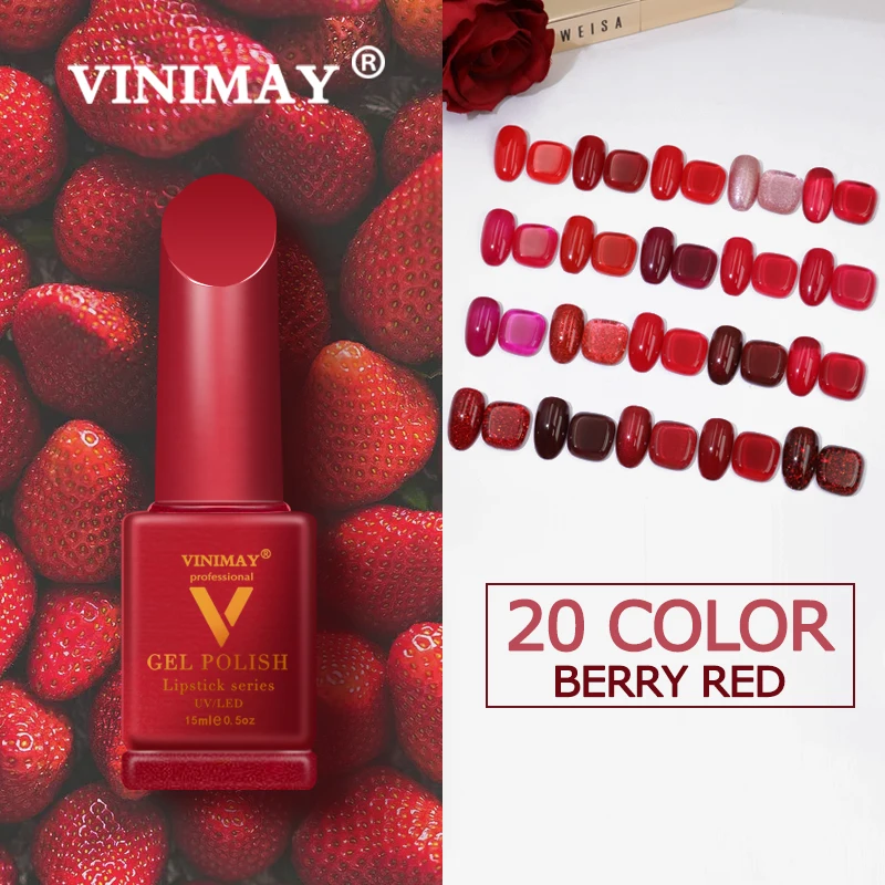 VINIMAY 20 Color Berry Strawberry Red Gel Nail Polish Nail UV Gel Varnish Soak Off Gelpolish Gel Varnish Nail Art Lacque Primer
VINIMAY 20 Color Berry Strawberry Red Gel Nail Polish Nail UV Gel Varnish Soak Off Gelpolish Gel Varnish Nail Art Lacque Primer