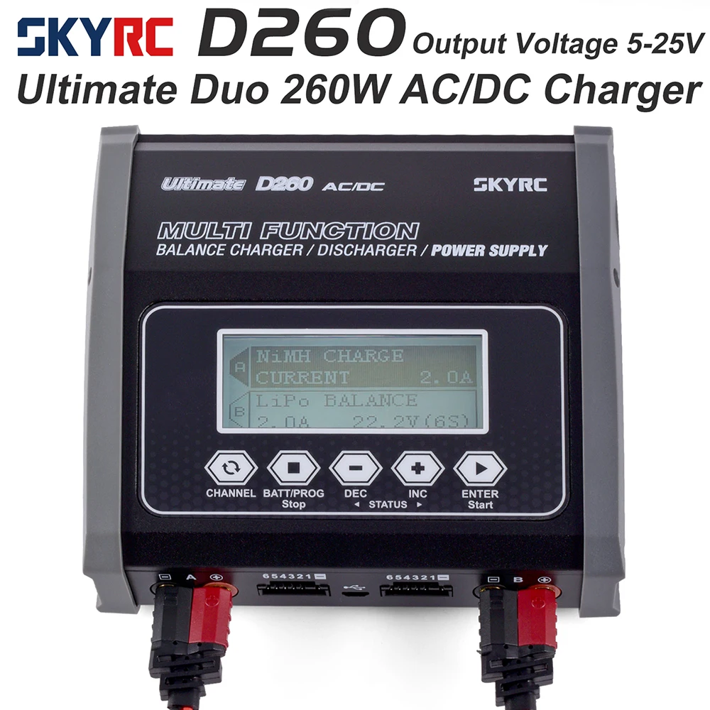 SKYRC D260 Dual Lipo Battery Balance Charger Discharger DC Power Supply 1S-6S RC Car Charge
SKYRC D260 Dual Lipo Battery Balance Charger Discharger DC Power Supply 1S-6S RC Car Charge