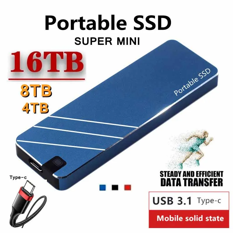 Новинка 2022, Портативный высокоскоростной мини-Накопитель SSD USB3.1, мобильный твердотельный накопитель SSD большой емкости 4 ТБ 8 ТБ HDD 16 ТБ, жестк...
Новинка 2022, Портативный высокоскоростной мини-Накопитель SSD USB3.1, мобильный твердотельный накопитель SSD большой емкости 4 ТБ 8 ТБ HDD 16 ТБ, жестк...
