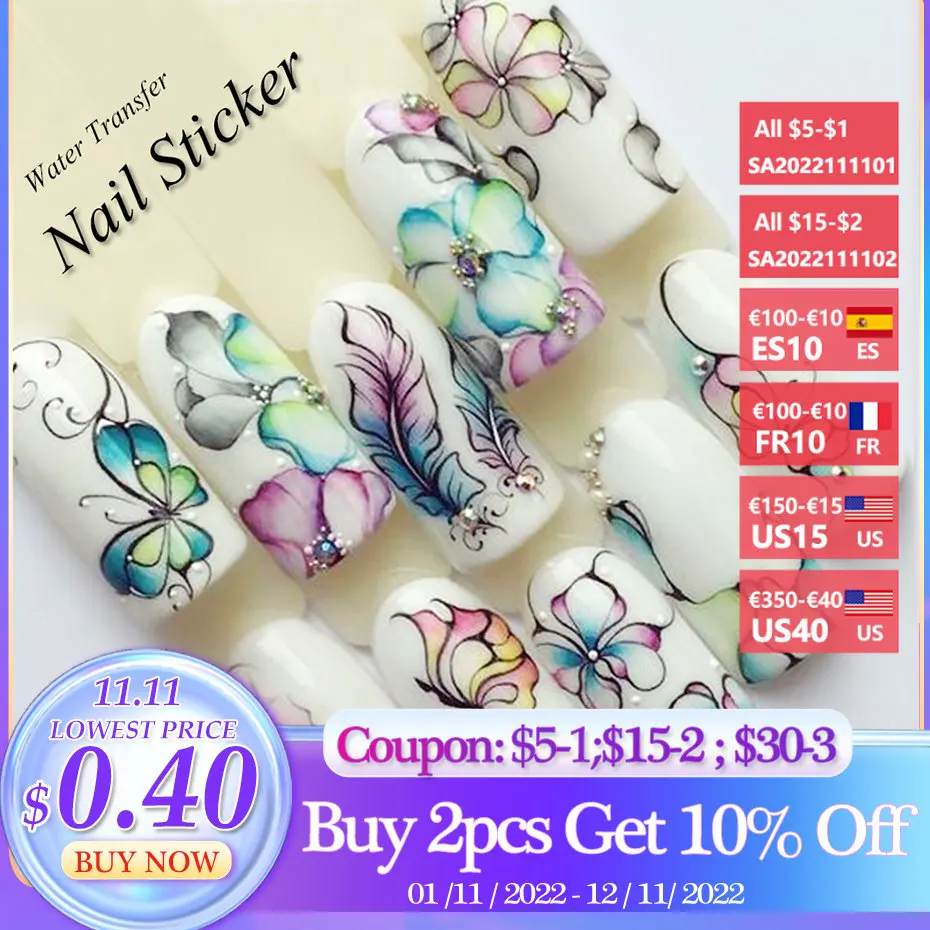 1 Sheet Water Decals Nail Art Stickers Flowers Cartoon New Designs Watermark Transfer Red Colorful Manicure SASTZ501-512
1 Sheet Water Decals Nail Art Stickers Flowers Cartoon New Designs Watermark Transfer Red Colorful Manicure SASTZ501-512