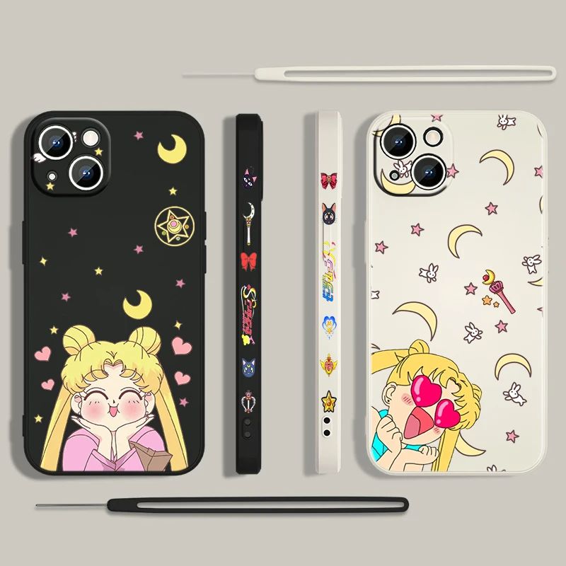 Cute Girls Sailor Moon For Apple iPhone 13 12 Mini 11 Pro XS MAX XR X 8 7 6S SE Plus Liquid Left Rope Silicone Phone Case
Cute Girls Sailor Moon For Apple iPhone 13 12 Mini 11 Pro XS MAX XR X 8 7 6S SE Plus Liquid Left Rope Silicone Phone Case