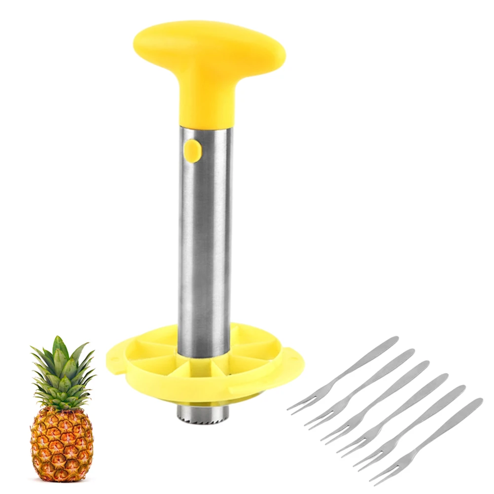 Kitchen Pineapple Corer and Slicing Tool Stainless Steel Pineapple Cutter with Forks for Easy Core Removal Slicing
Kitchen Pineapple Corer and Slicing Tool Stainless Steel Pineapple Cutter with Forks for Easy Core Removal Slicing