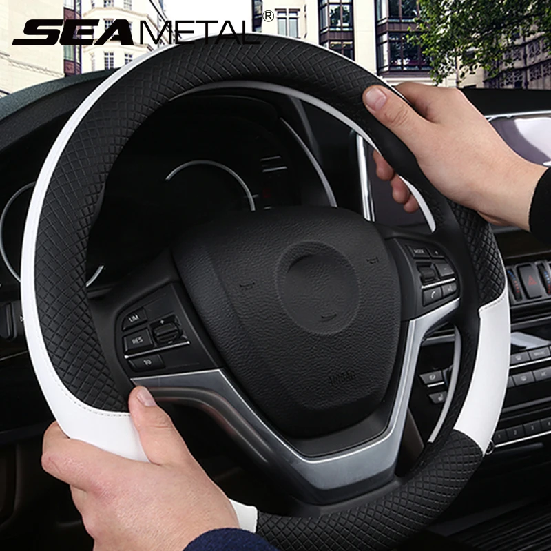 38CM Artificial Leather Car Steering Wheel Cover Breathable Fabric Car Steering-Wheel Covers Braid for Auto Interior Accessorie
38CM Artificial Leather Car Steering Wheel Cover Breathable Fabric Car Steering-Wheel Covers Braid for Auto Interior Accessorie