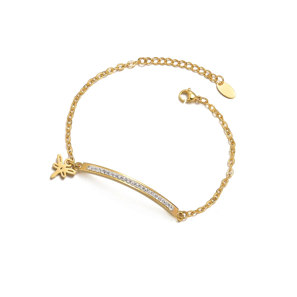 Gold Crystal Bar Bracelets for Girls Women Stainless Steel Link Chain Bracelet Dragonfly Gift Jewelry
Gold Crystal Bar Bracelets for Girls Women Stainless Steel Link Chain Bracelet Dragonfly Gift Jewelry