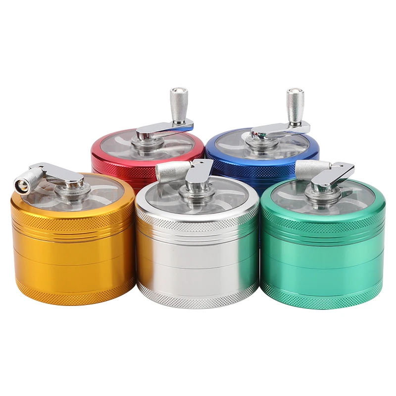 4-layer Aluminum Herbal Herb Tobacco Grinder Smoke Grinders Crusher Hand Crank Muller Smoking Accessories
4-layer Aluminum Herbal Herb Tobacco Grinder Smoke Grinders Crusher Hand Crank Muller Smoking Accessories