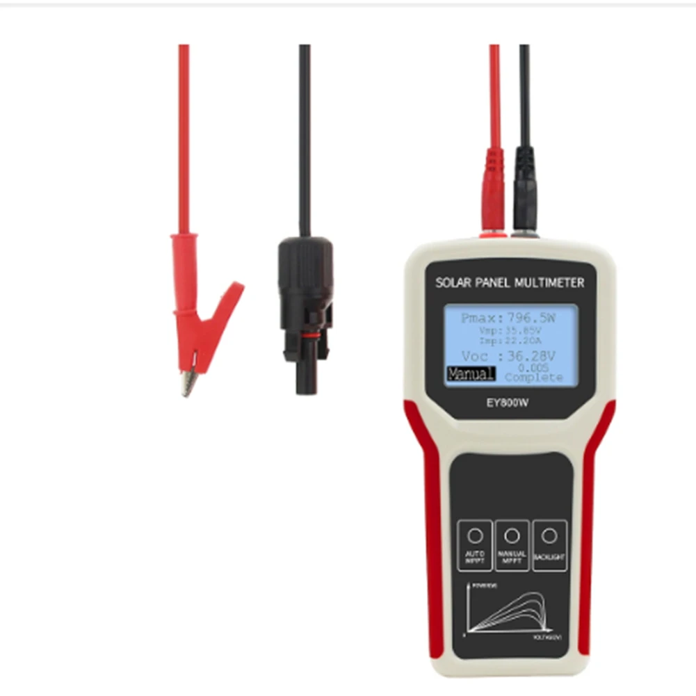 EY800W Multimeter Upgrades Handheld Photovoltaic Panel Power Supply Auto Manual MPPT Detection with LCD Display Scree
EY800W Multimeter Upgrades Handheld Photovoltaic Panel Power Supply Auto Manual MPPT Detection with LCD Display Scree