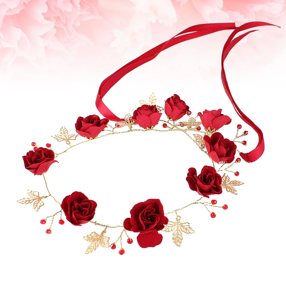 Wedding Red Rose Flower Headpiece Alloy Headband Bridal Tiara with Beads Hair Clasp for
Wedding Red Rose Flower Headpiece Alloy Headband Bridal Tiara with Beads Hair Clasp for