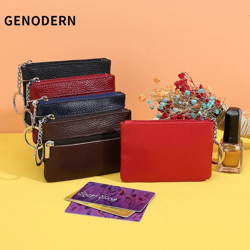 GENODERN First Layer Cowhide Leather Coin Small Wallet with Key Ring Zipper Coin Purse
GENODERN First Layer Cowhide Leather Coin Small Wallet with Key Ring Zipper Coin Purse