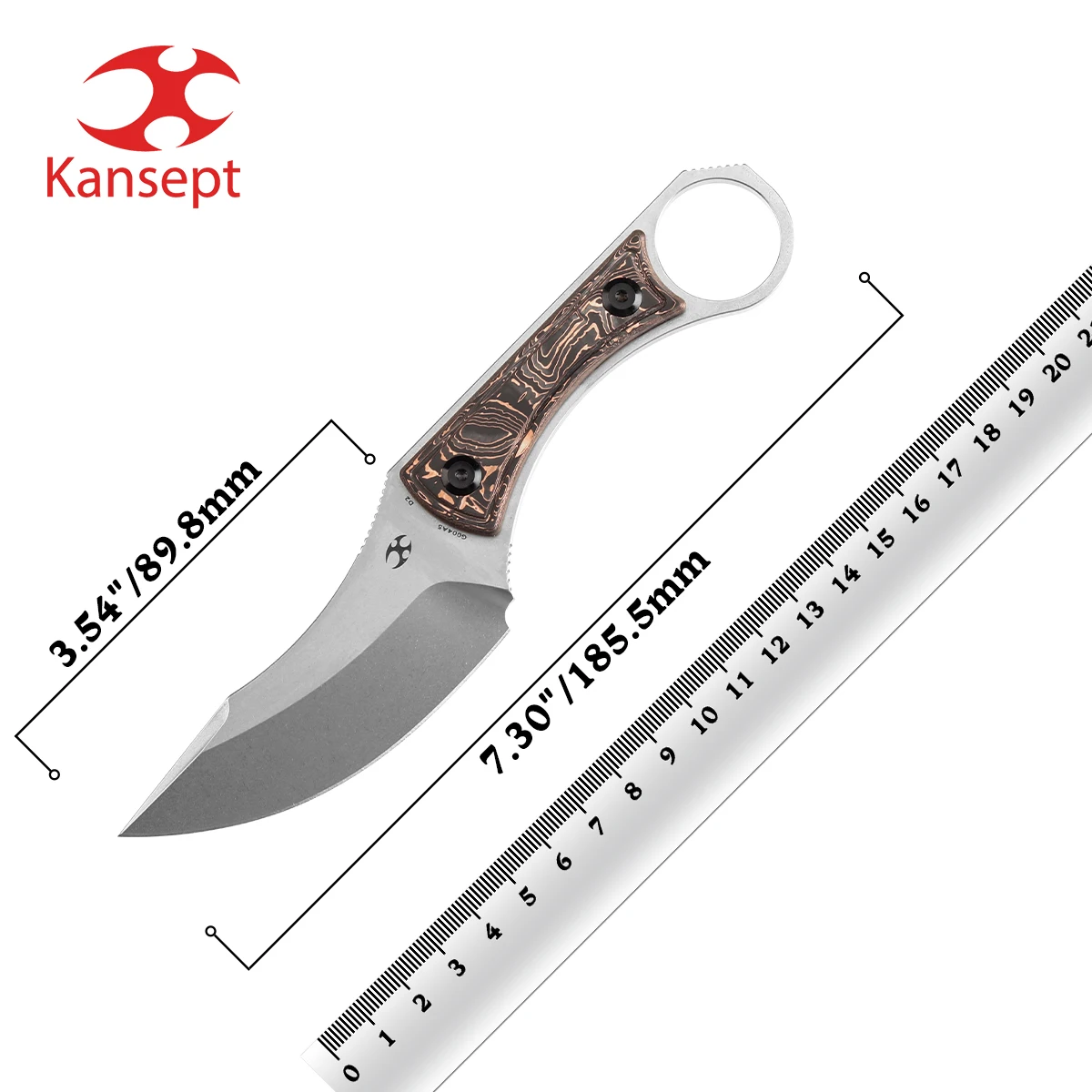 Фиксированный нож kanseven Niko G004A5 3 54 '' лезвие из потертого камня D2 и ручка