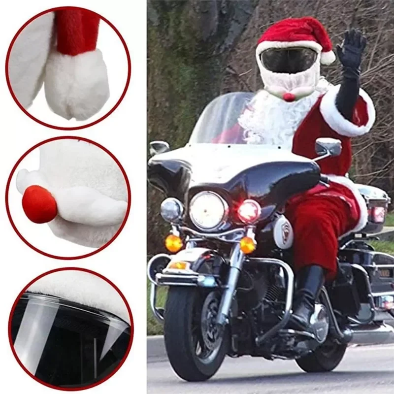 

Шапка Санта Клауса, плюшевый чехол для мотоциклетного шлема, Рождественский праздничный костюм, костюм Санта Клауса, шапка D7YA