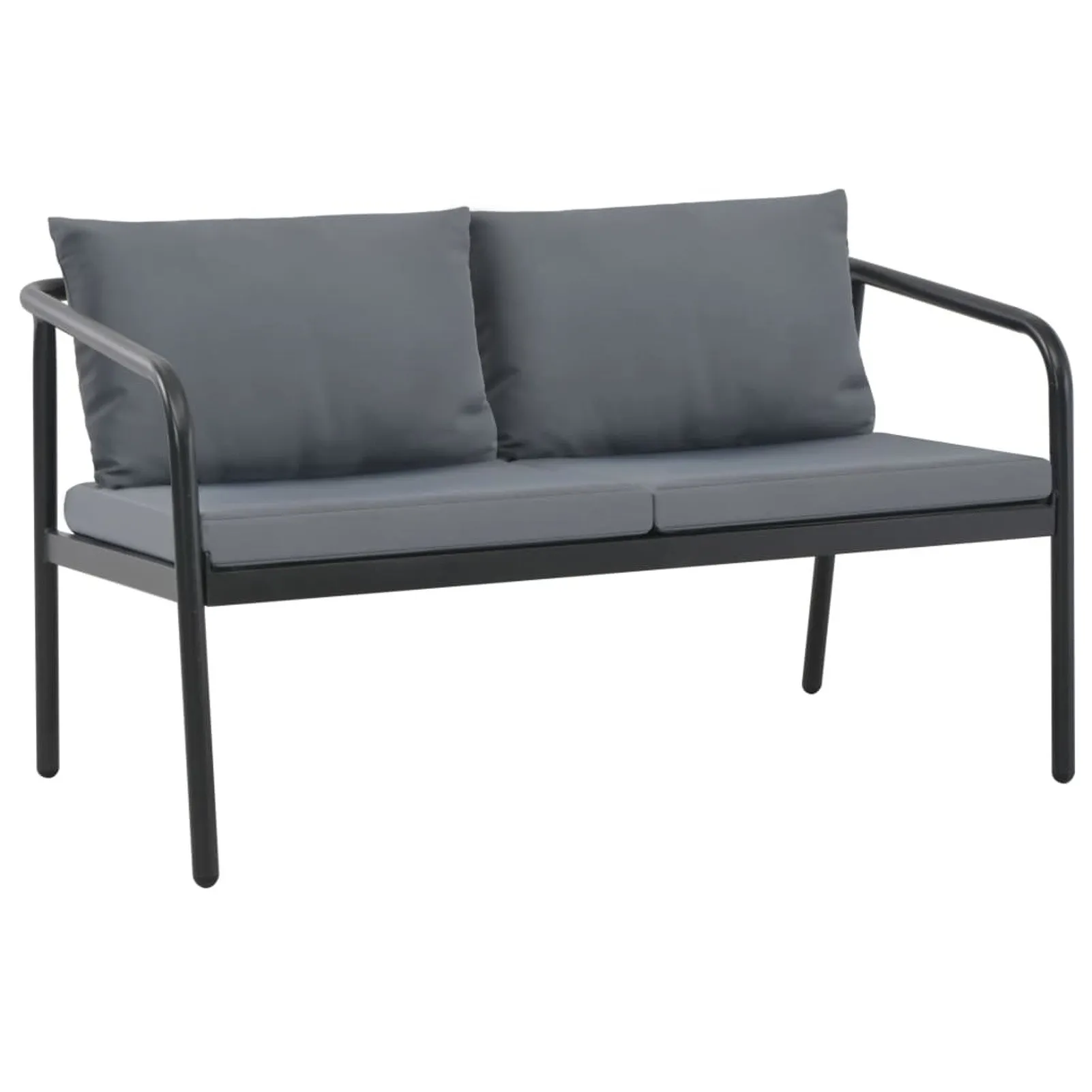 2 Seater Garden Sofa with Cushions Gray Aluminium 
2 Seater Garden Sofa with Cushions Gray Aluminium