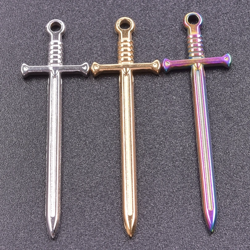 8PCS/Lot Bulk Stainless Steel Sword Charm Pendant Gold/Silver/Rainbow Colors For Jewelry Women Making DIY Handmade Accessories
8PCS/Lot Bulk Stainless Steel Sword Charm Pendant Gold/Silver/Rainbow Colors For Jewelry Women Making DIY Handmade Accessories