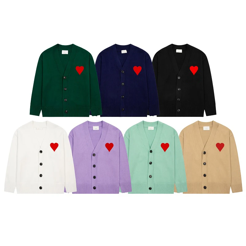 2023 Spring Autumn V Neck Knitted Cardigan Sweater Heart Embroidered men's and women's fashion Knitwear Long Sleeve Top
2023 Spring Autumn V Neck Knitted Cardigan Sweater Heart Embroidered men's and women's fashion Knitwear Long Sleeve Top