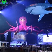 Hanging Large Purple Inflatable Octopus With Led Jellyfish Balloon Party Nightclub Pub Bar Decoration Props For Sale