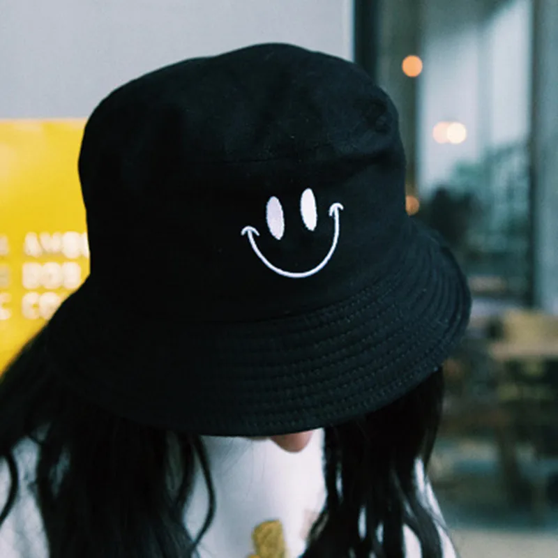Smile Face Bucket Hat Foldable Cap Beach Sun Street Bob Hip hop Hunting Women Men Hats Harajuku Cotton Fisherman
Smile Face Bucket Hat Foldable Cap Beach Sun Street Bob Hip hop Hunting Women Men Hats Harajuku Cotton Fisherman