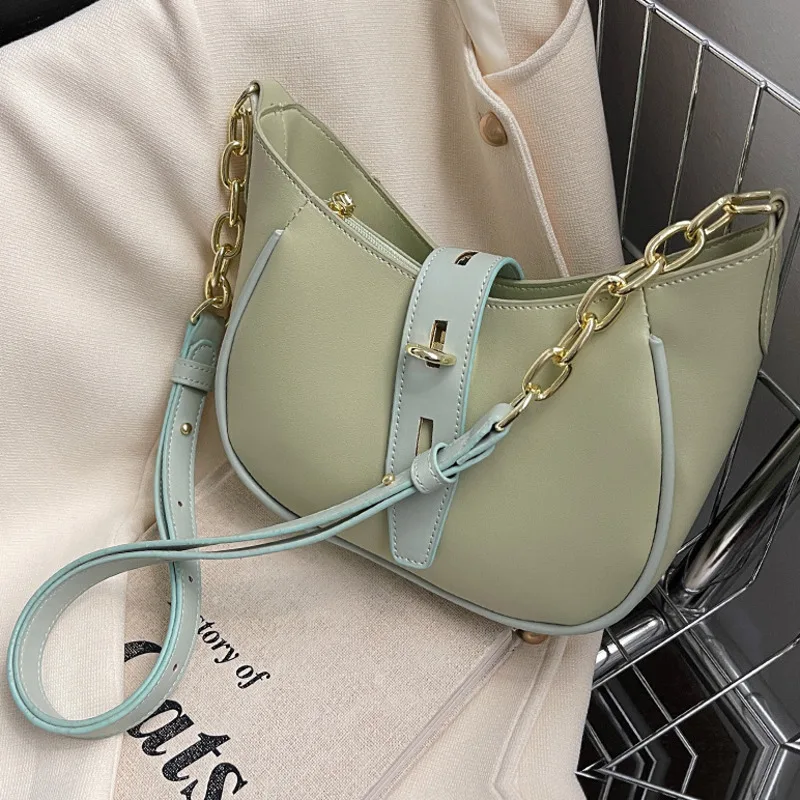 French Style Contrast Color Women's Bag 2022 Trend Crescent Bag Large-capacity Shoulder Bag Popular Baguette Diagonal Handbag
French Style Contrast Color Women's Bag 2022 Trend Crescent Bag Large-capacity Shoulder Bag Popular Baguette Diagonal Handbag