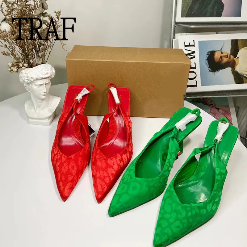 TRAF Red High Heels Woman Pumps Heeled 2022 Summer Fashion Pointed Green Sandals Elegant Female Slingback Weddings Bridal Shoes
TRAF Red High Heels Woman Pumps Heeled 2022 Summer Fashion Pointed Green Sandals Elegant Female Slingback Weddings Bridal Shoes