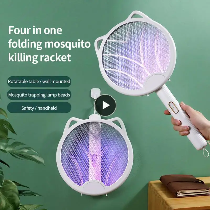 

Handheld Electric Mosquito Swatter Summer Electric Mosquito Killer Foldable Electric Insect Racket Usb Rechargeable Bug Zappers