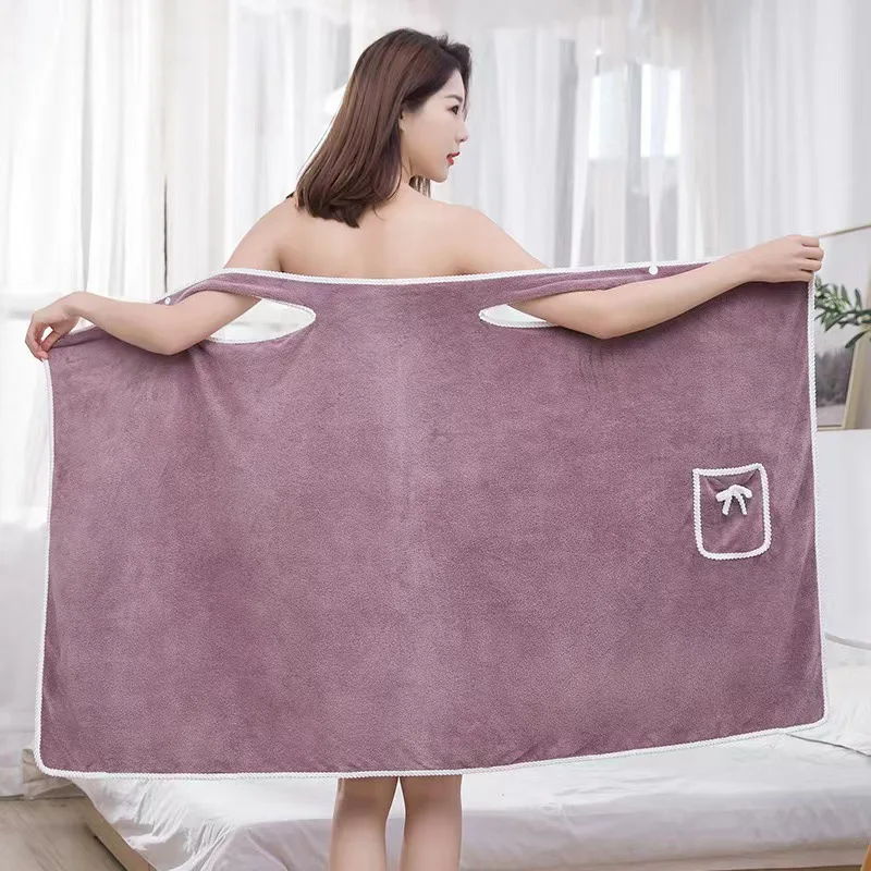 

Household Wearable Bathrobes Women Microfiber Soft And Skin-Friendly Absorbent Bath Towels Home Textiles Bathroom Sauna Towels