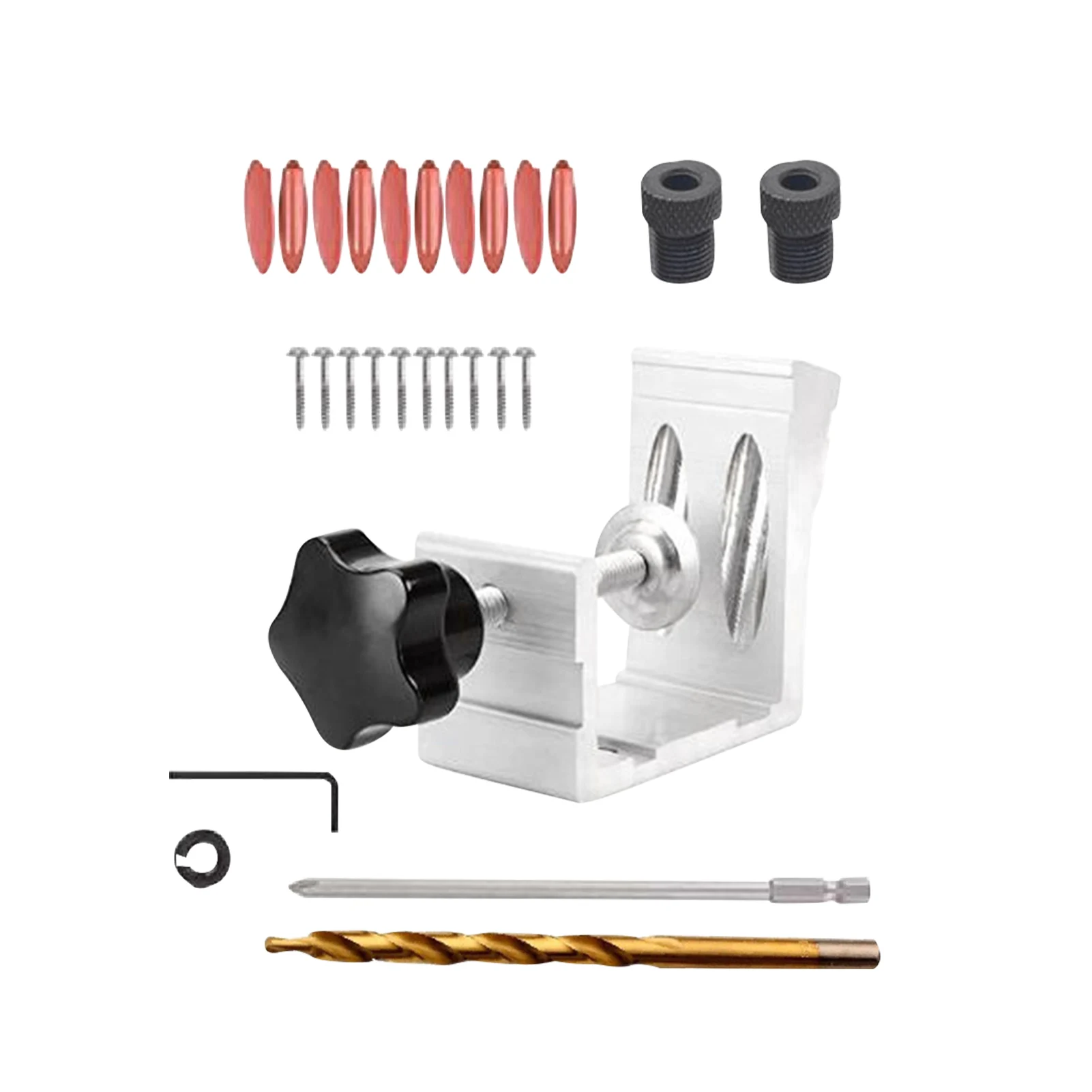 27pcs Home DIY Drill Guide Gauge Manual Jig Oblique Aluminium Alloy With Screw Woodworking Tool Pocket Hole Locator Kit Hardware
27pcs Home DIY Drill Guide Gauge Manual Jig Oblique Aluminium Alloy With Screw Woodworking Tool Pocket Hole Locator Kit Hardware