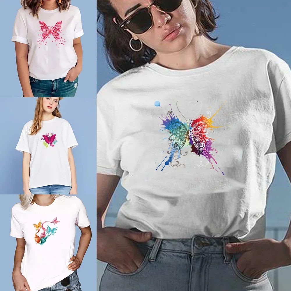 Женская футболка с коротким рукавом и круглым вырезом, с принтом 
Женская футболка с коротким рукавом и круглым вырезом, с принтом