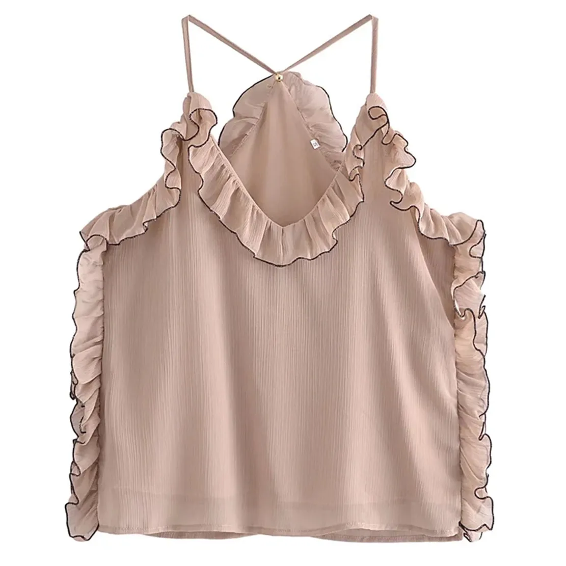 Elmsk England Style Fashion Vintage Spaghetti Strapless Ruffles Elegant Chiffon Shirt Tops Summer Off Shoulder Blouse
Elmsk England Style Fashion Vintage Spaghetti Strapless Ruffles Elegant Chiffon Shirt Tops Summer Off Shoulder Blouse