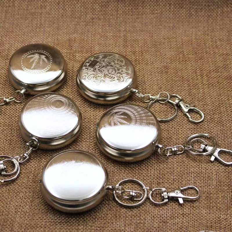 Mini Cigarette Ashtray with Key Chain Smoking Accessories Stainless Steel Portable Round Shaped Silver Cigarette Supplies
Mini Cigarette Ashtray with Key Chain Smoking Accessories Stainless Steel Portable Round Shaped Silver Cigarette Supplies